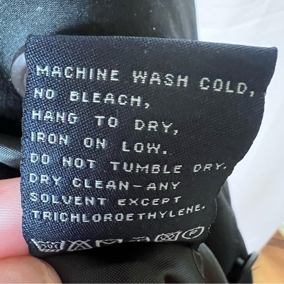 London Fog Black Hooded Trench Coat Floral Lining Women’s XL Rain Jacket - Picture 9 of 15